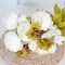 2 Silk Peony Bouquets, White - Vintage Artificial Peonies Lifelike Peony Flowers for Wedding Bridal Home Décor Beautiful Floral Centerpiece Arrangement